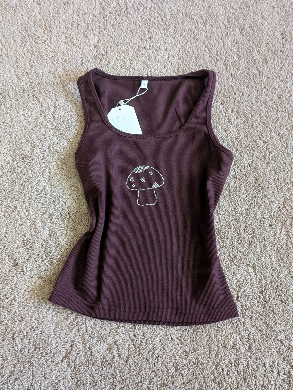 Women’s Y2k Brown Ribbed Tank Top with